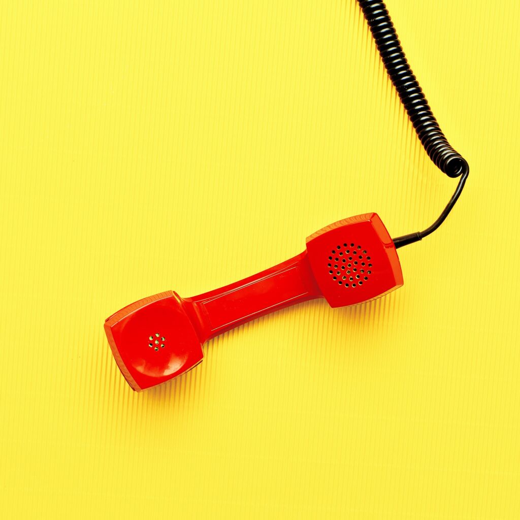 Minimal art design Vintage red phone
